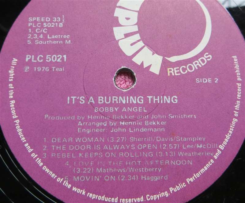 Bobby Angel - Its a burning Thing - Vintage Vinyl LP VG