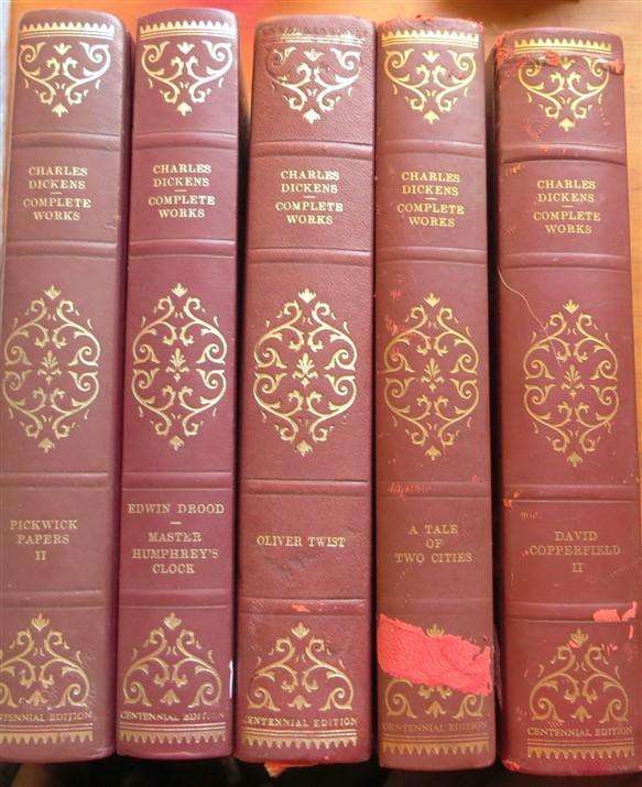 5 x Charles Dickens books from Complete Works Set - Bid per Book