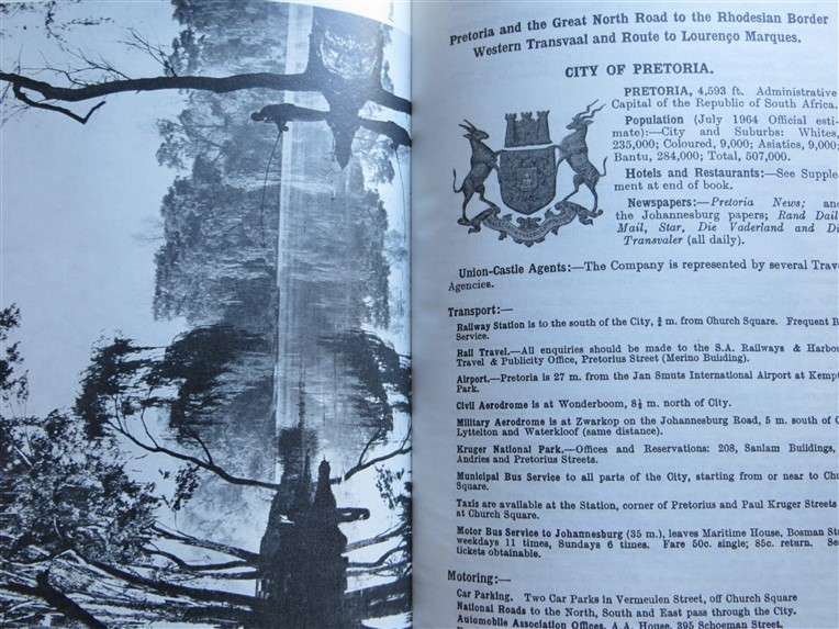 1969 - The Castle Union Line - Guide to South Africa + Period Bookmark