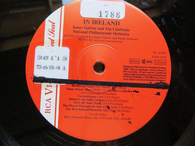 James Galway & the Cheiftains In Ireland Vintage Vinyl LP - VG