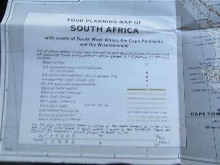 1971 - The Castle Union Line - Vintage Guide to South Africa + AA Route Map