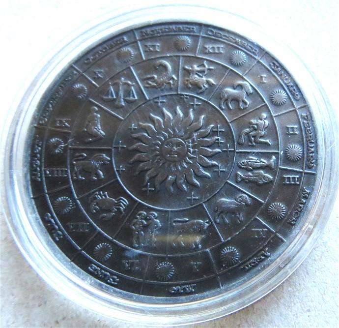 The Horoscope Colourized Crown Size Medallion in Capsule
