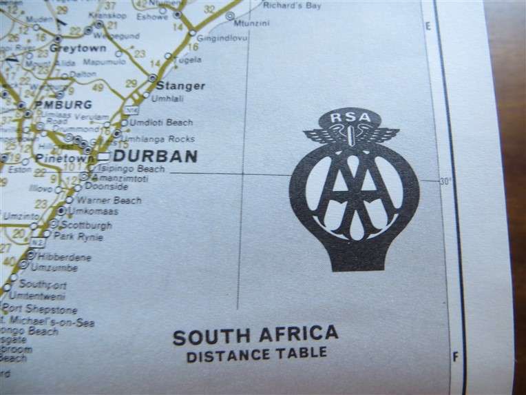 1971 - The Castle Union Line - Vintage Guide to South Africa + AA Route Map