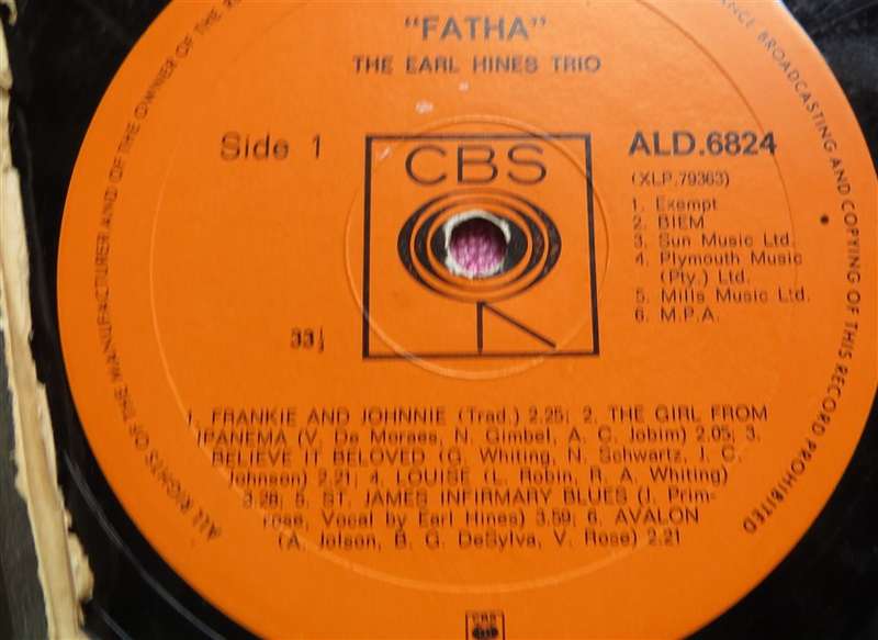Fatha - The New Earl Hines Trio - Vintage Vinyl LP VG