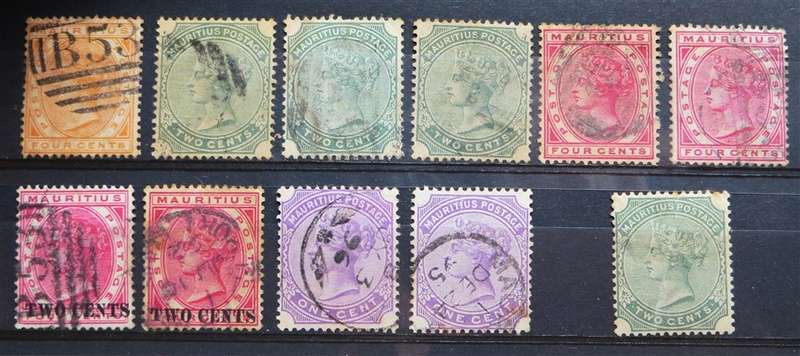Victoria Mauritius Lot on Card - 1 Bid for All