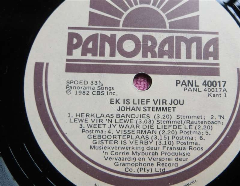 Johan Stemmet - Ek is Lief Vir Jou - Vintage Vinyl LP VG
