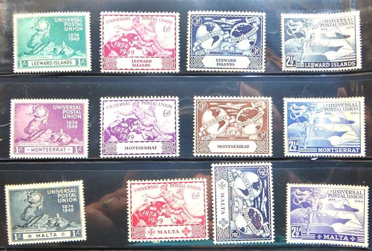 3 x UPU Mint Stamps Set - 1 Bid for All Malta/Leeward Islands/Montserrat