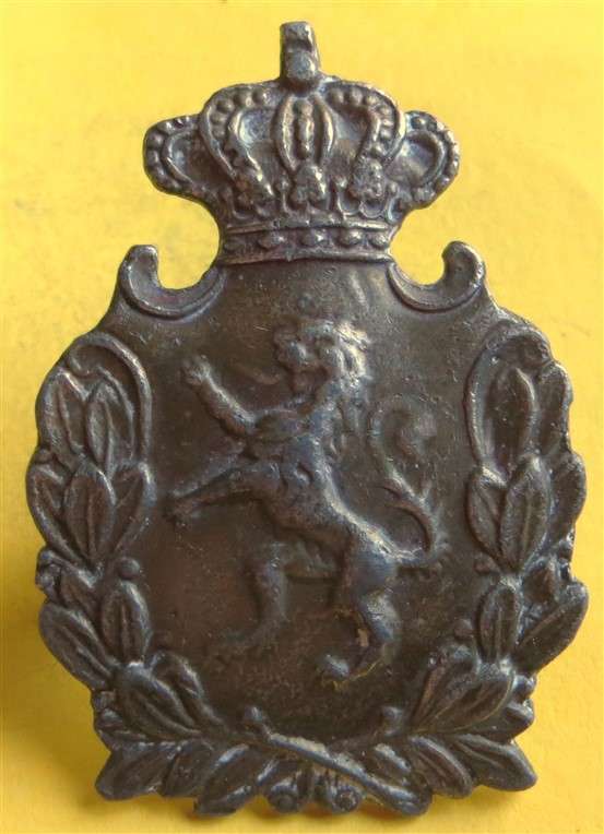 Antique Rampant Lion under Crown badge - Unknown