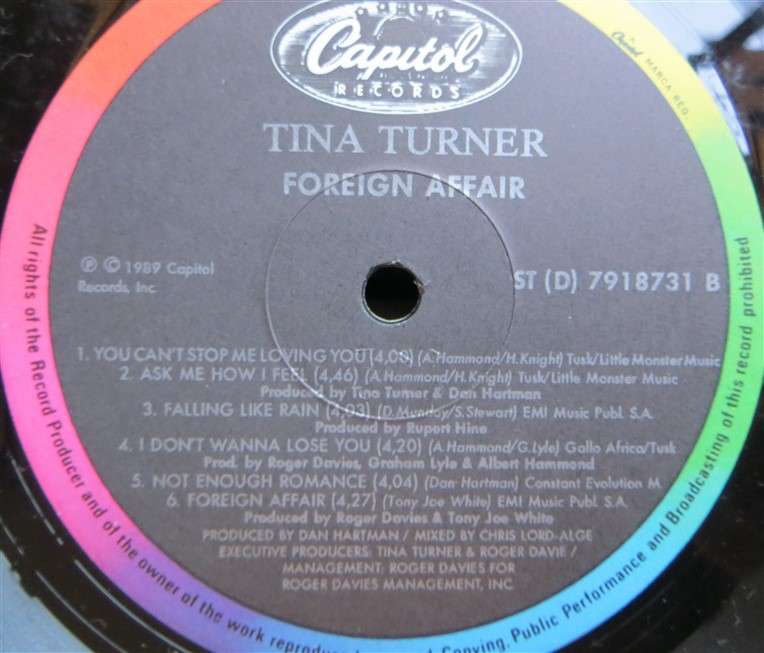 Tina Turner - Foreign Affair Vintage Vinyl LP - VG
