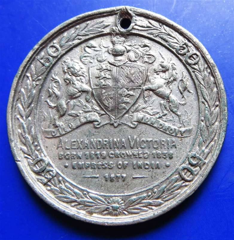 1887 Queen Victoria Empress of India Jubilee of Reign Medallion