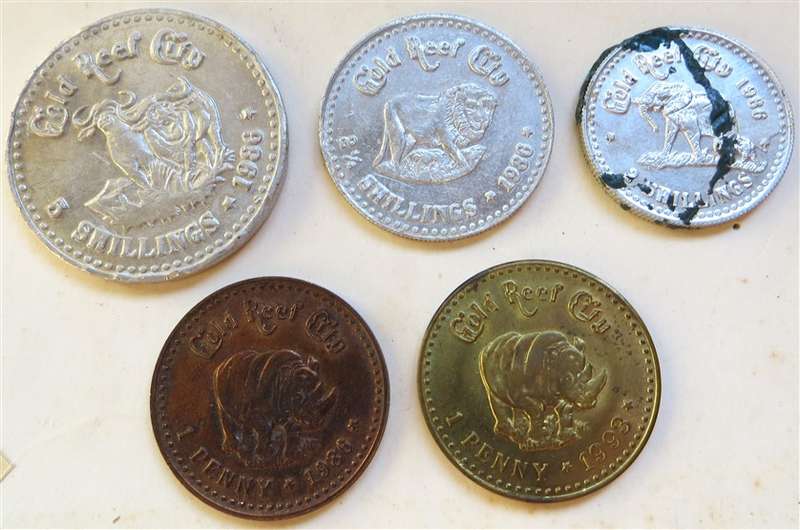 5 x Gold Reef City Mint Tokens - All for 1 Bid