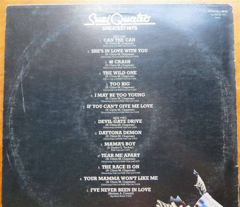 Suzi Quatro - Greatest Hits Vintage Vinyl LP - VG