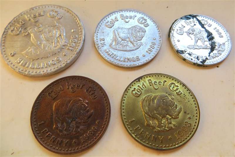 5 x Gold Reef City Mint Tokens - All for 1 Bid