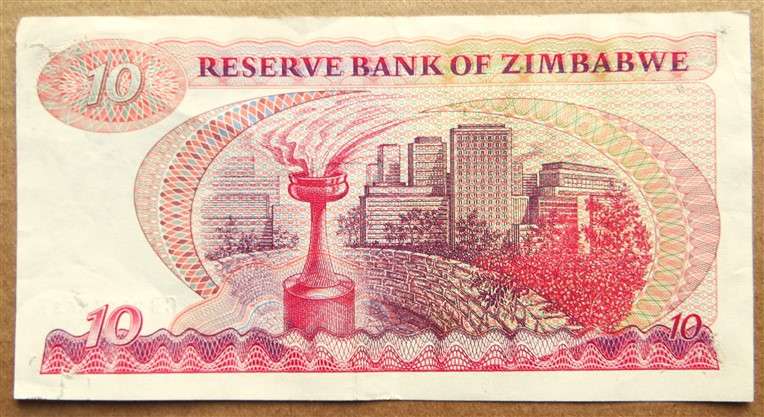 Reserve Bank of Zimbabwe - $10 Dollars - Harare 1994 - Bird Watermark