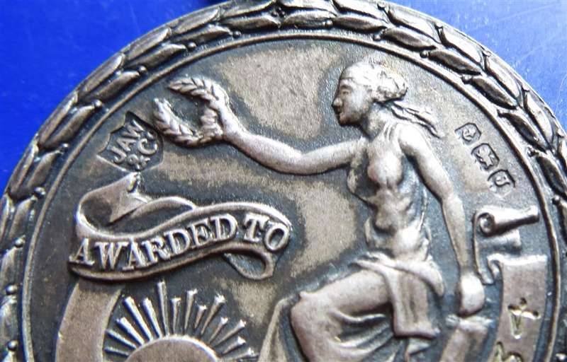 1934 Silver Hallmarked Award of Merit Lifesaving Medallion - P.J Muller