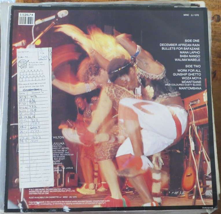 Juluka - Work for All - Johnny Clegg Vintage Vinyl LP