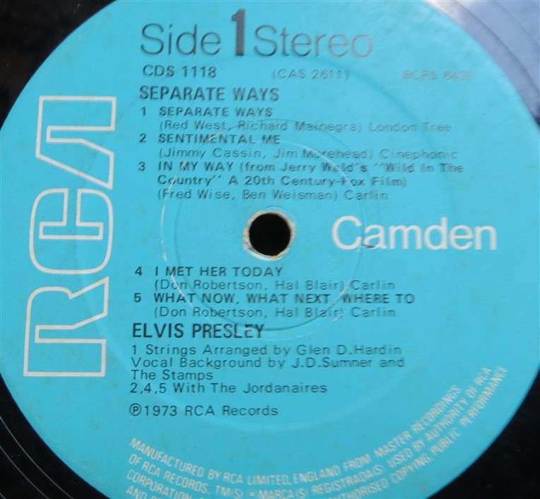 Elvis Presley - Seperate ways - Greatest Hits Vintage Vinyl LP - G