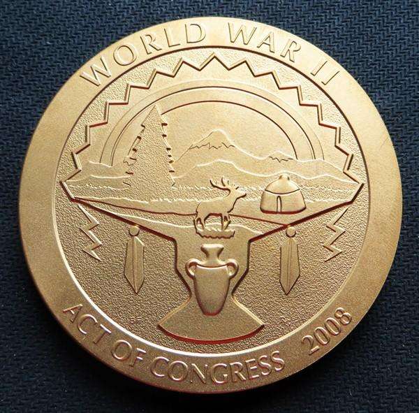 USA 2008 251.8gr Large Code Talkers White Mountain Apache Tribe Medallion WW2 Commemorative