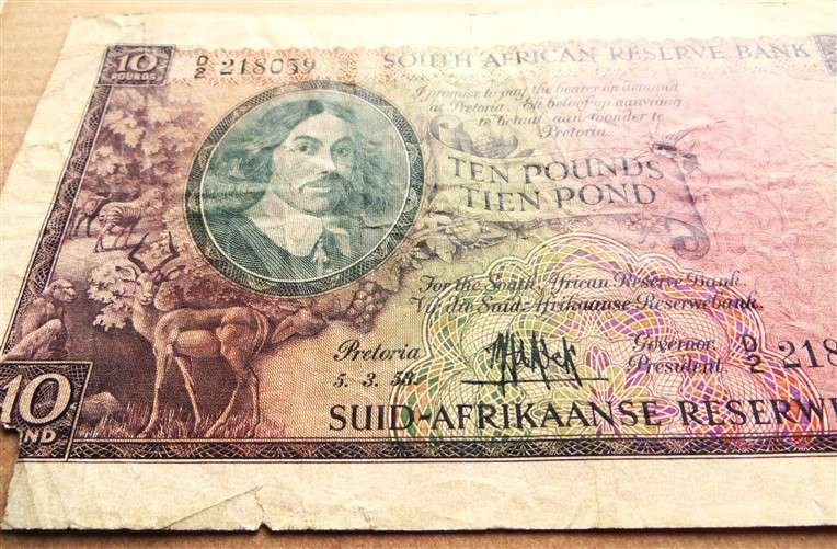 SA Union Ten Pounds De Kock Banknote - 1953