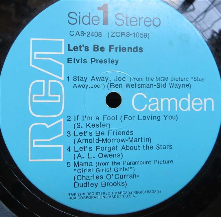 Elvis Presley - Let's Be Friends - Vintage Vinyl LP - VG