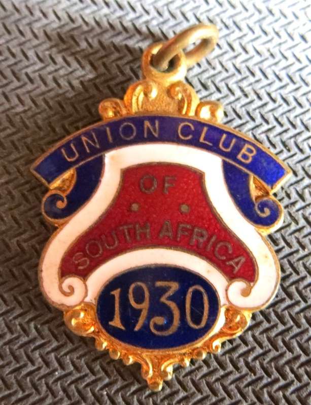 1930 SA Union Club Numbered & Enamelled Badge