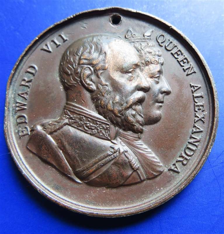 1902 King Edward VII Queen Alexandra Coronation Medallion