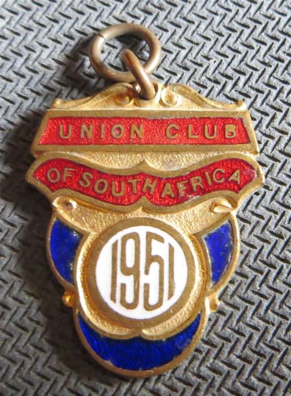 1951 SA Union Club Numbered & Enamelled Badge