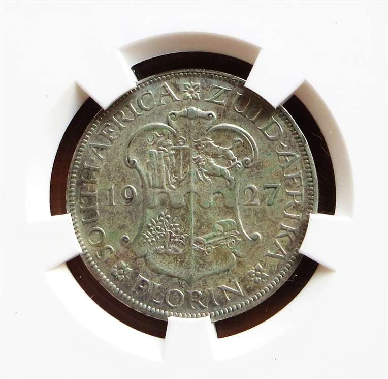 1927 SA VF30 SANGS Silver 2 Shilling Graded
