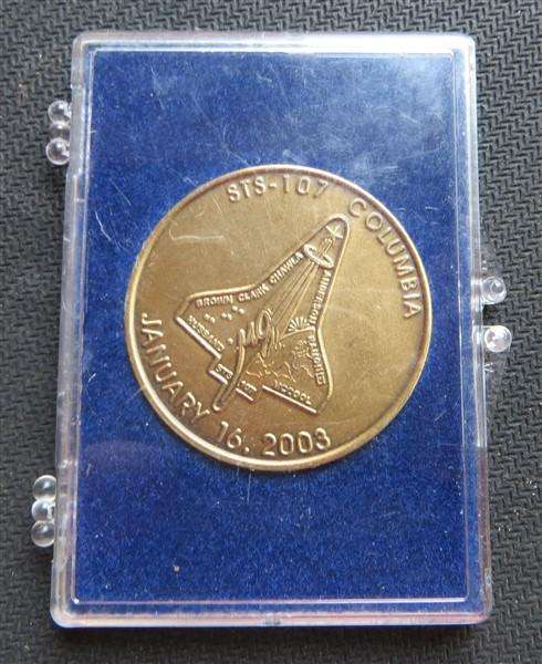 US Space Shuttle Columbia 102 / STS-107 January 16, 2003 Medallion in Holder