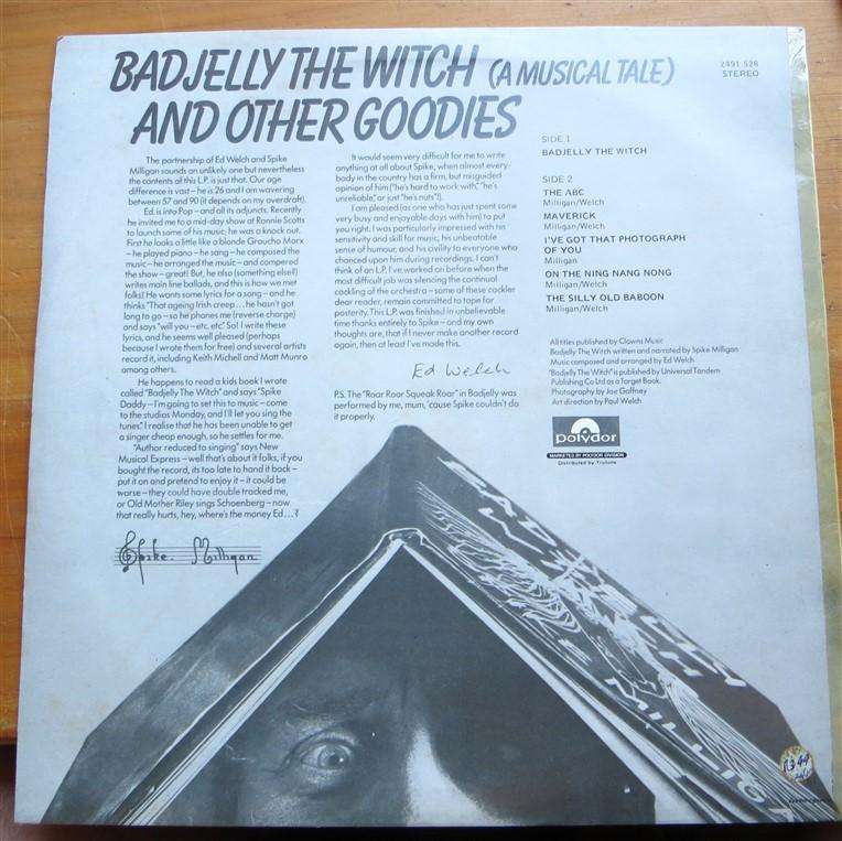 Bad Jelly the Witch - Spike Milligan - Vintage Vinyl LP - VG