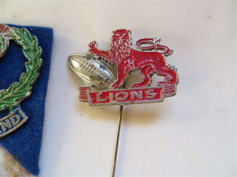4 x Vintage travelling Rugby Test Teams lapel Badges Lot - 1 Bid for All