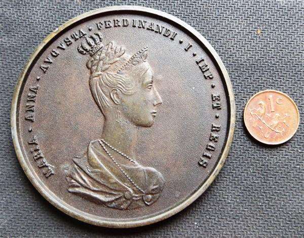 1836 Germany Prague Coronation Medallion - Ferdinand & Maria Anna