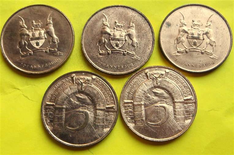 1966 - 5 x Republic of SA 5 Years Johannesburg Medallion - Bid per Medallion