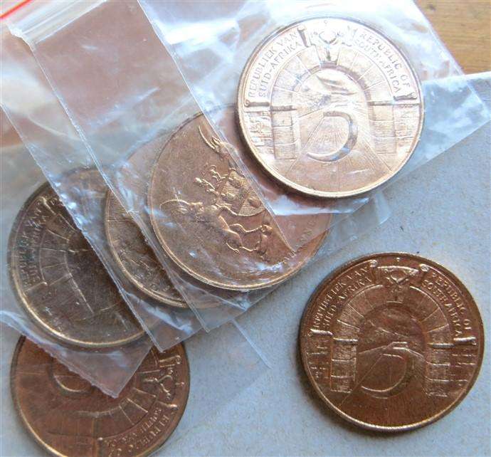 1966 - 5 x Republic of SA 5 Years Johannesburg Medallion - Bid per Medallion