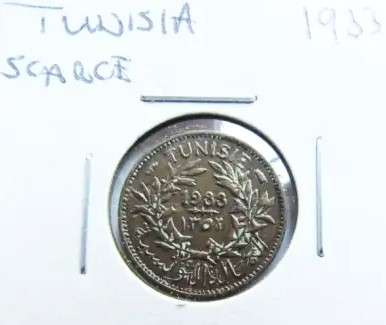 1933 Tunisia Silver 50 Centimes - Scarce