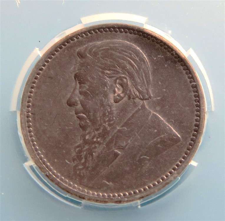 1896 ZAR 3d Tiekie Silver SANGS XF45 Graded
