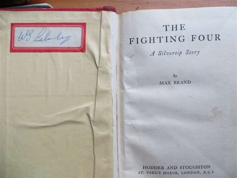 1948 Western Hardcover - The Fighting Four - Max Brand - last page damaged