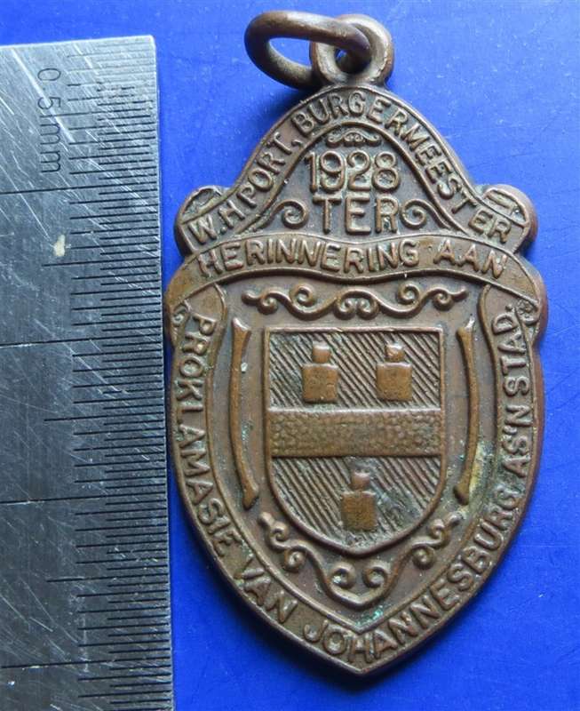 1928 Proclamation of Johannesburg City Medallion