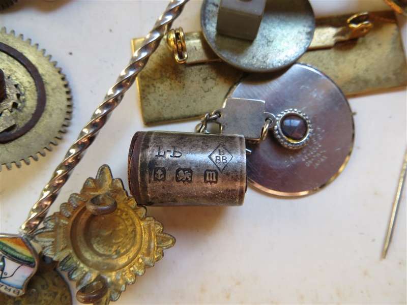 Silver Hallmarked Collar + unknown spoons ,Buttons,Parts -  1 Bid for All