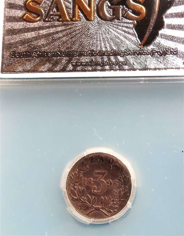 1892 ZAR 3d Tiekie Silver SANGS XF45 Graded