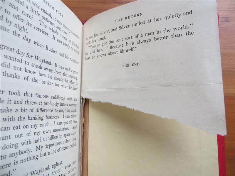 1948 Western Hardcover - The Fighting Four - Max Brand - last page damaged