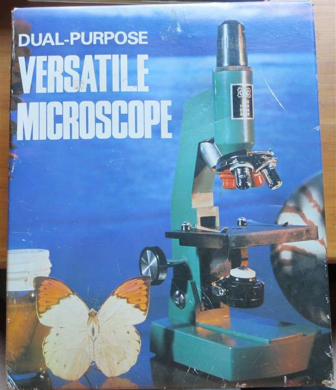Vintage Versatile Microscope Set in Box - Untested - Sold As Is