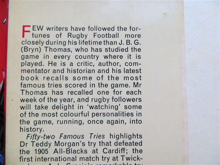 Fifty Two Famous Tries - J.B.G Thomas (1968)