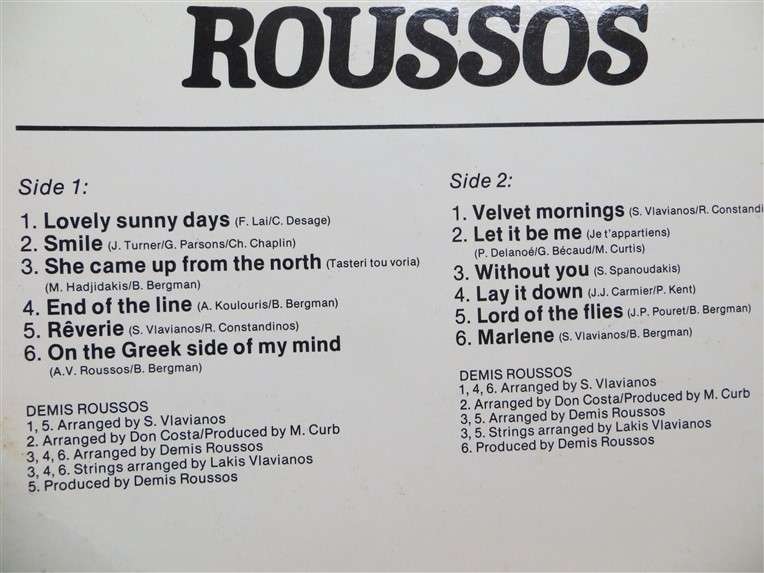 Demis Roussos - Lovely Sunny Days  - Vintage Vinyl LP - VG