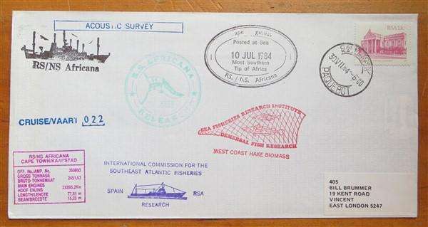 1984 Ship R.S Africana Fisheries Research Cover