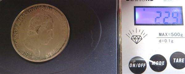 1824 Italy 5 Lire Silver Coin