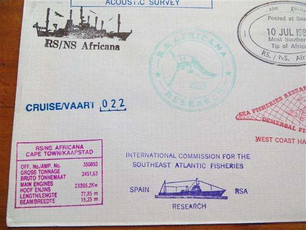 1984 Ship R.S Africana Fisheries Research Cover