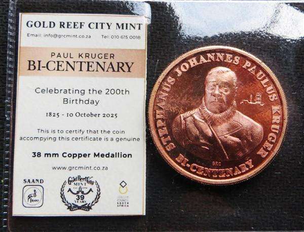 Paul Kruger Bicentenary - Gold Reef City Mint