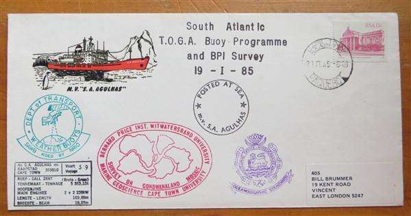 1985 Ship R.S Agulhas T.O.G.A Bouy programme & BPI Survey Cover
