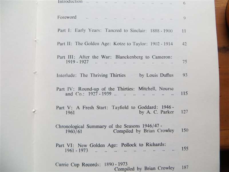 1973 1st Edition - Currie Cup Story (Cricket) - Brian Crowley